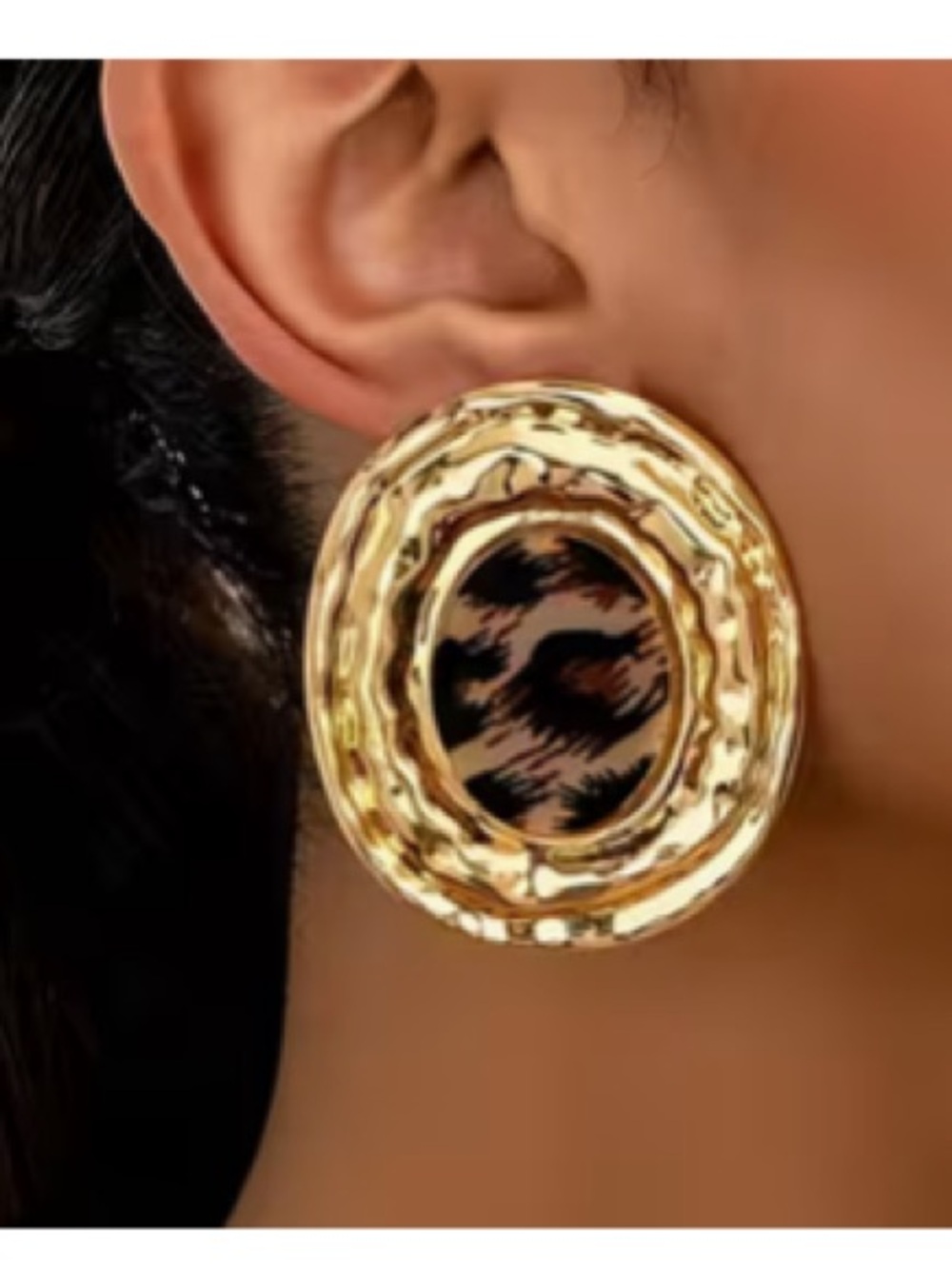 Gold Floral Statement Earrings - Elegant Women Jewelry